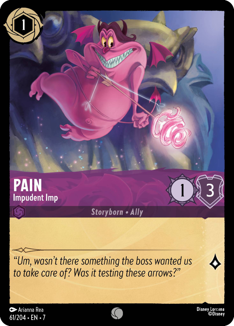 Disney Lorcana Archazia's Island 061/204 Pain - Impudent Imp Foil