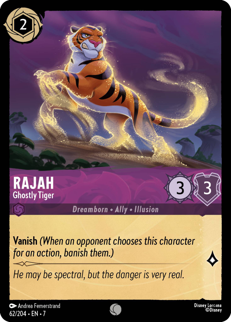 Disney Lorcana Archazia's Island 062/204 Rajah - Ghostly Tiger Foil