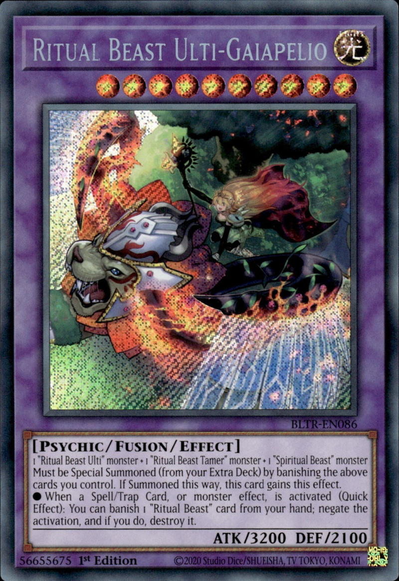Battles Of Legend: Terminal Revenge BLTR-EN086 Ritual Beast Ulti-Gaiapelio Secret Rare