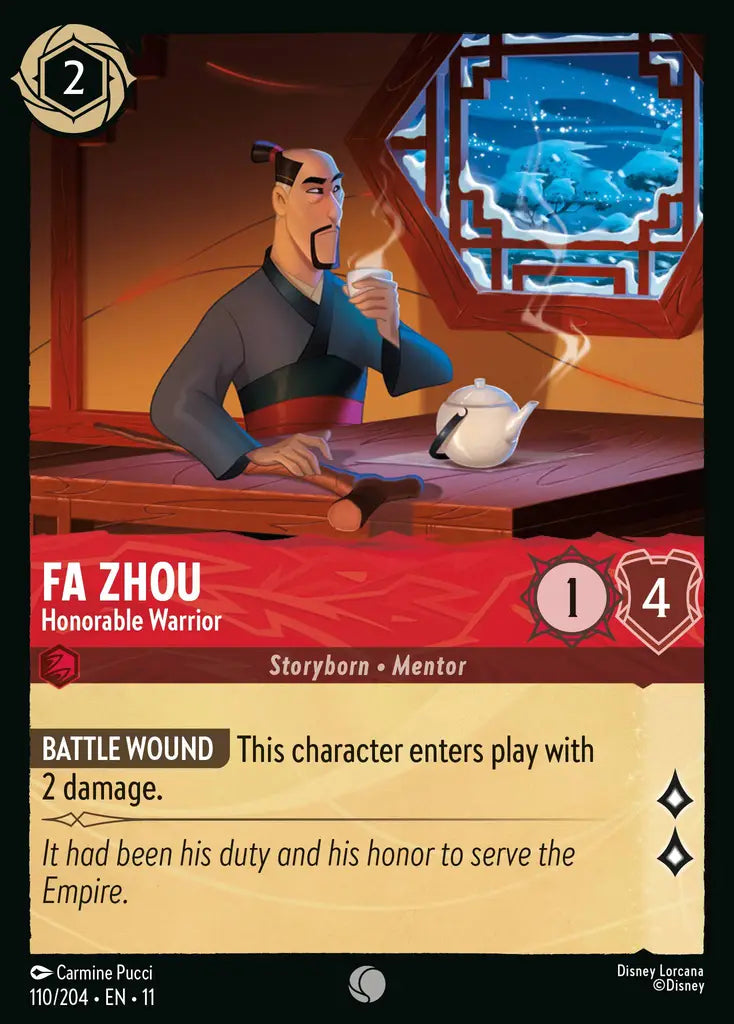 Disney Lorcana Winterspell 110/204 Fa Zhou - Honorable Warrior