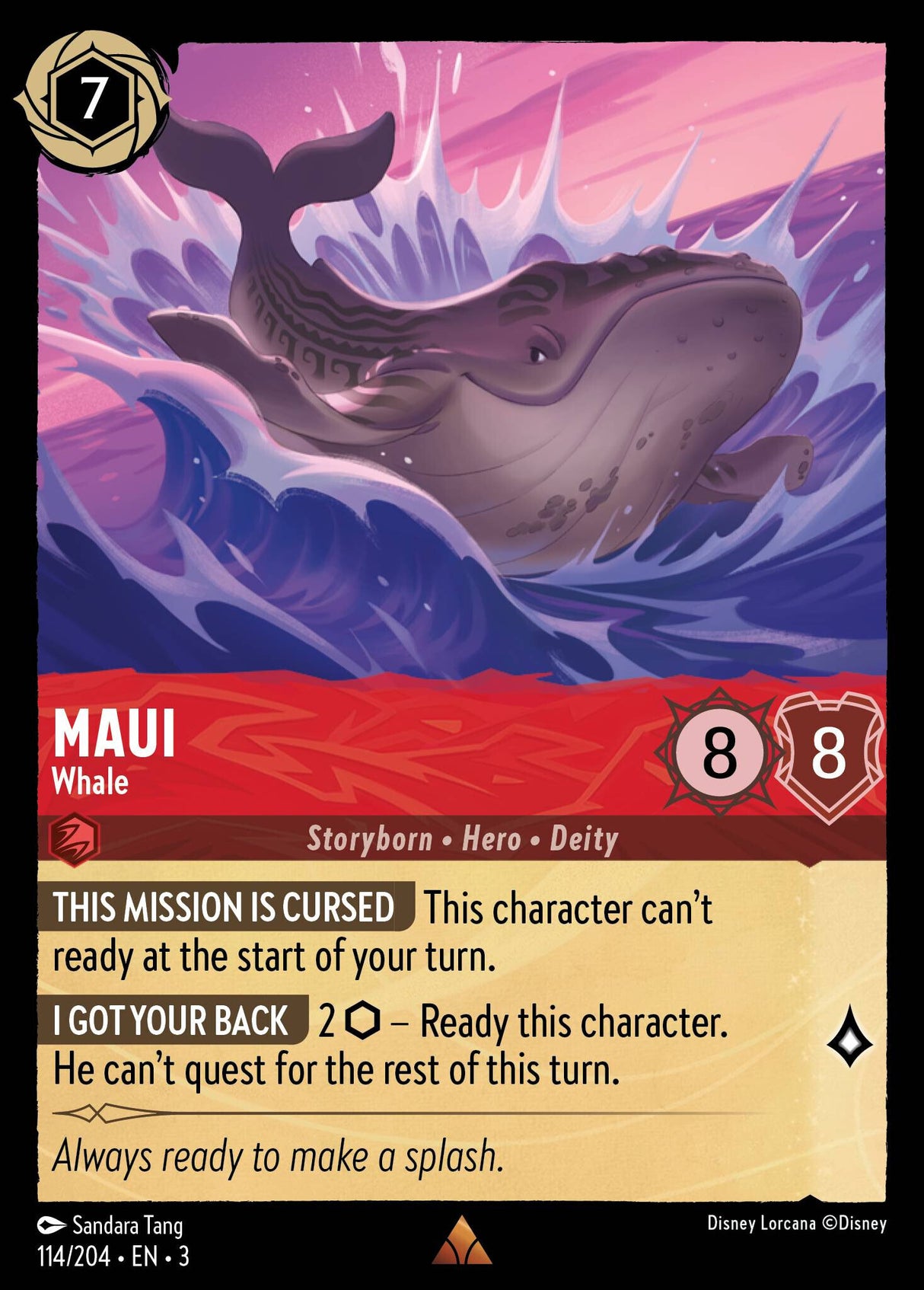 Disney Lorcana Into The Inklands 114/204 MAUI Whale