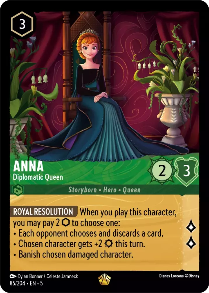 Disney Lorcana Shimmering Skies 085/204 Anna - Diplomatic Queen