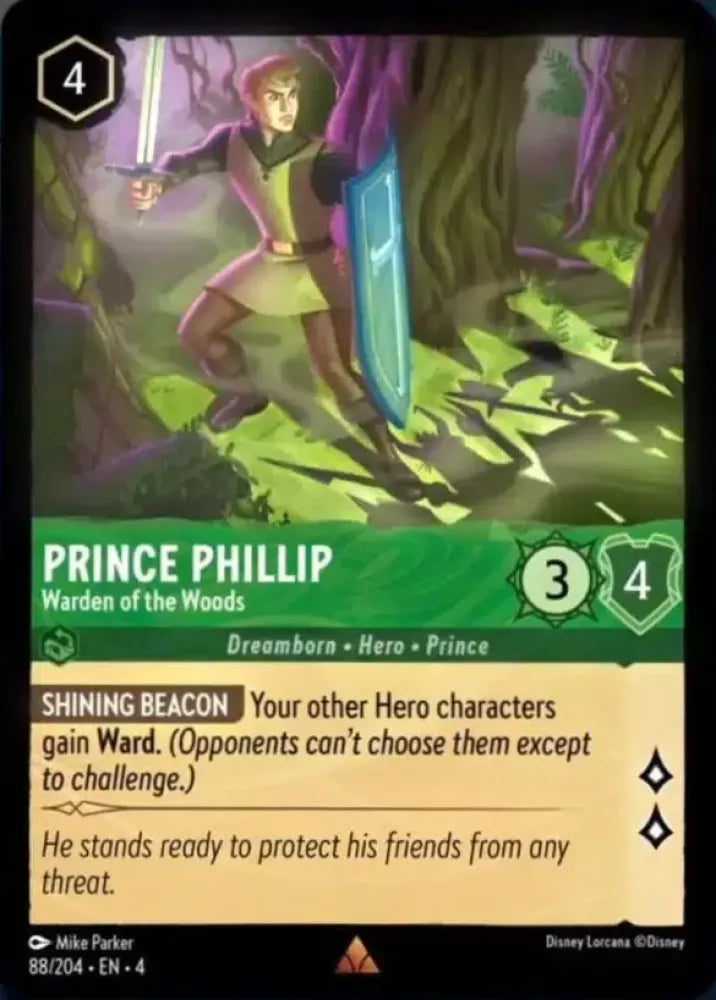Disney Lorcana Ursula's Return 088/204 Prince Phillip - Warden of the Woods