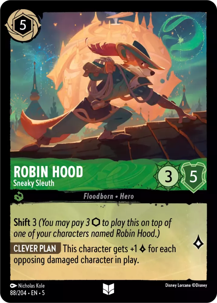 Disney Lorcana Shimmering Skies 088/204 Robin Hood - Sneaky Sleuth