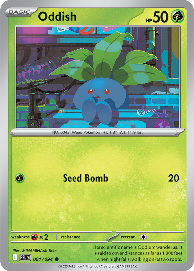 Mega Evolution - Phantasmal Flames 001/094 Oddish Reverse Holo