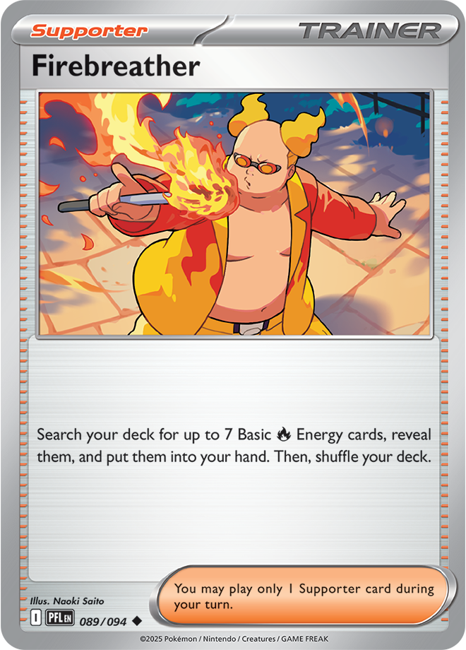 Mega Evolution - Phantasmal Flames 089/094 Firebreather Reverse Holo