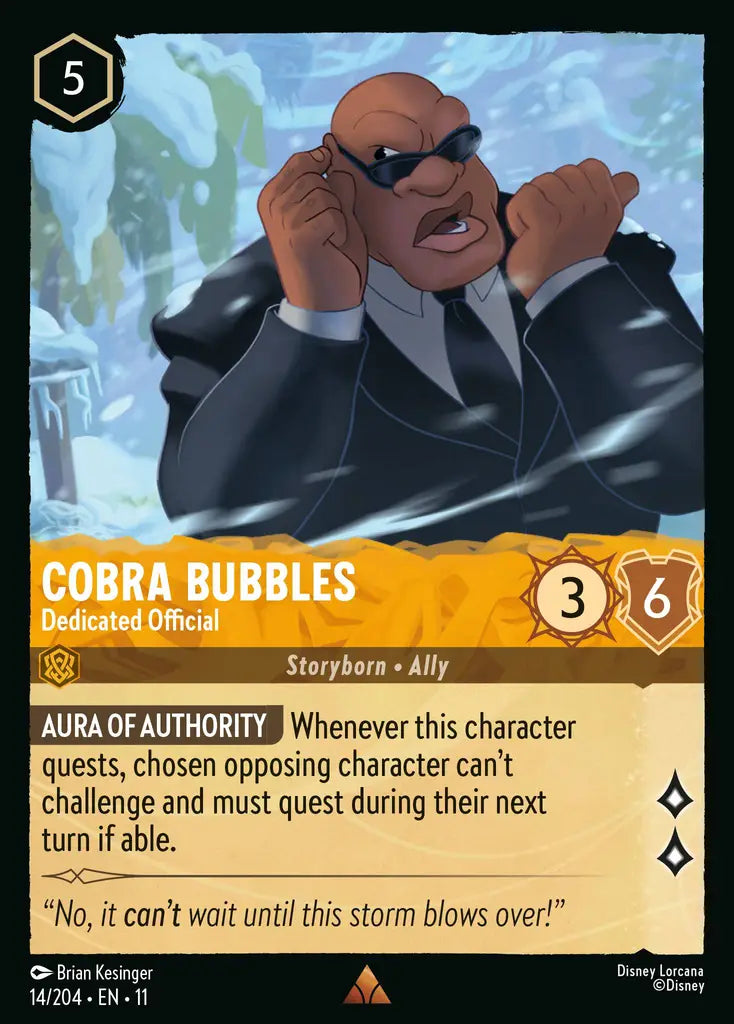 Disney Lorcana Winterspell 014/204 Cobra Bubbles - Dedicated Official