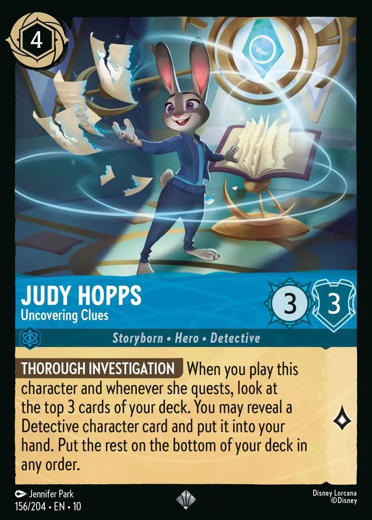 Disney Lorcana Whispers in the Well 156/204 Judy Hopps - Uncovering Clues