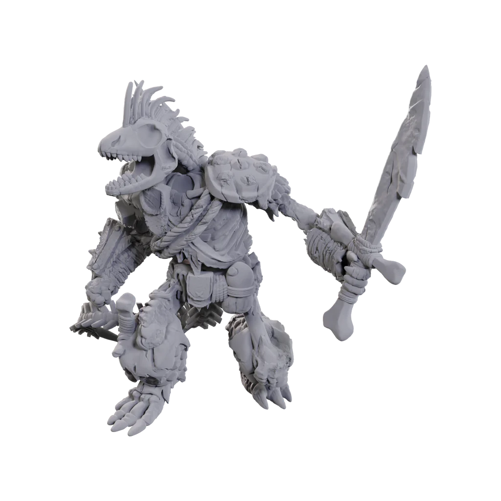 Lizardfolk Skeleton: D&D Nolzur's Marvelous Unpainted Miniatures