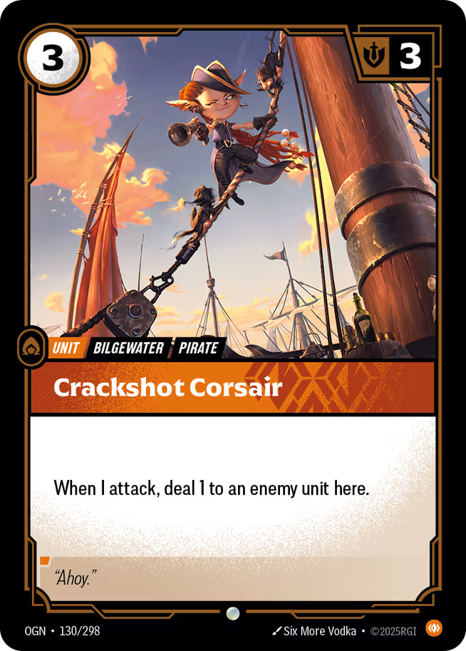 Riftbound: League of Legends TCG Origins 130/289 Crackshot Corsair Foil