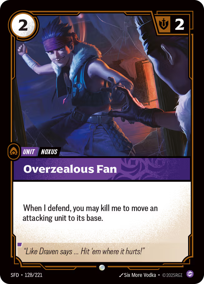 Riftbound: League of Legends TCG Spiritforged 128/221 Overzealous Fan