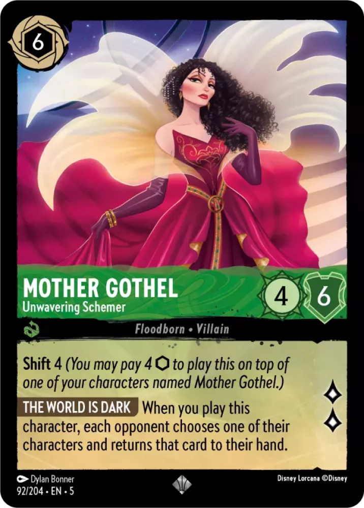 Disney Lorcana Shimmering Skies 092/204 Mother Gothel - Unwavering Schemer Foil