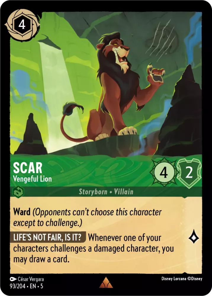 Disney Lorcana Shimmering Skies 093/204 Scar - Vengeful Lion