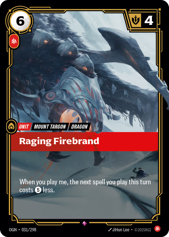 Riftbound: League of Legends TCG Origins 031/289 Raging Firebrand