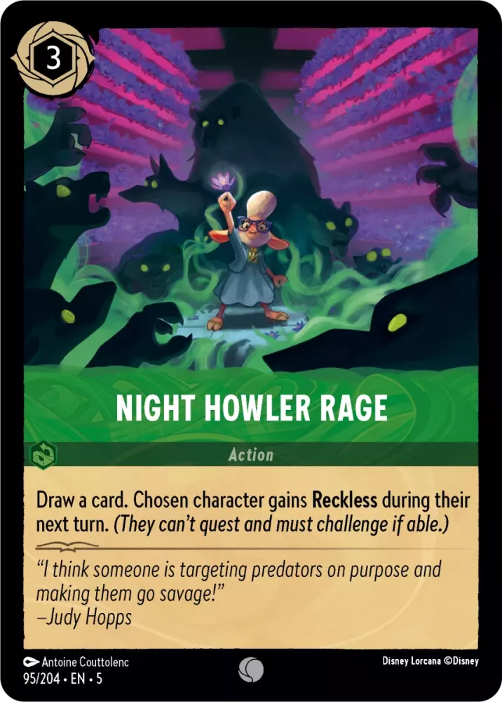 Disney Lorcana Shimmering Skies 095/204 Night Howler Rage