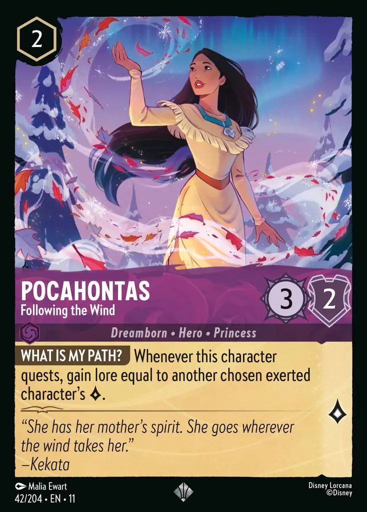 Disney Lorcana Winterspell 042/204 Pocahontas - Following the Wind