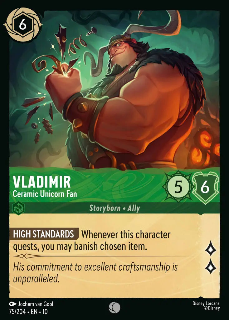 Disney Lorcana Whispers in the Well 075/204 Vladimir - Ceramic Unicorn Fan Foil