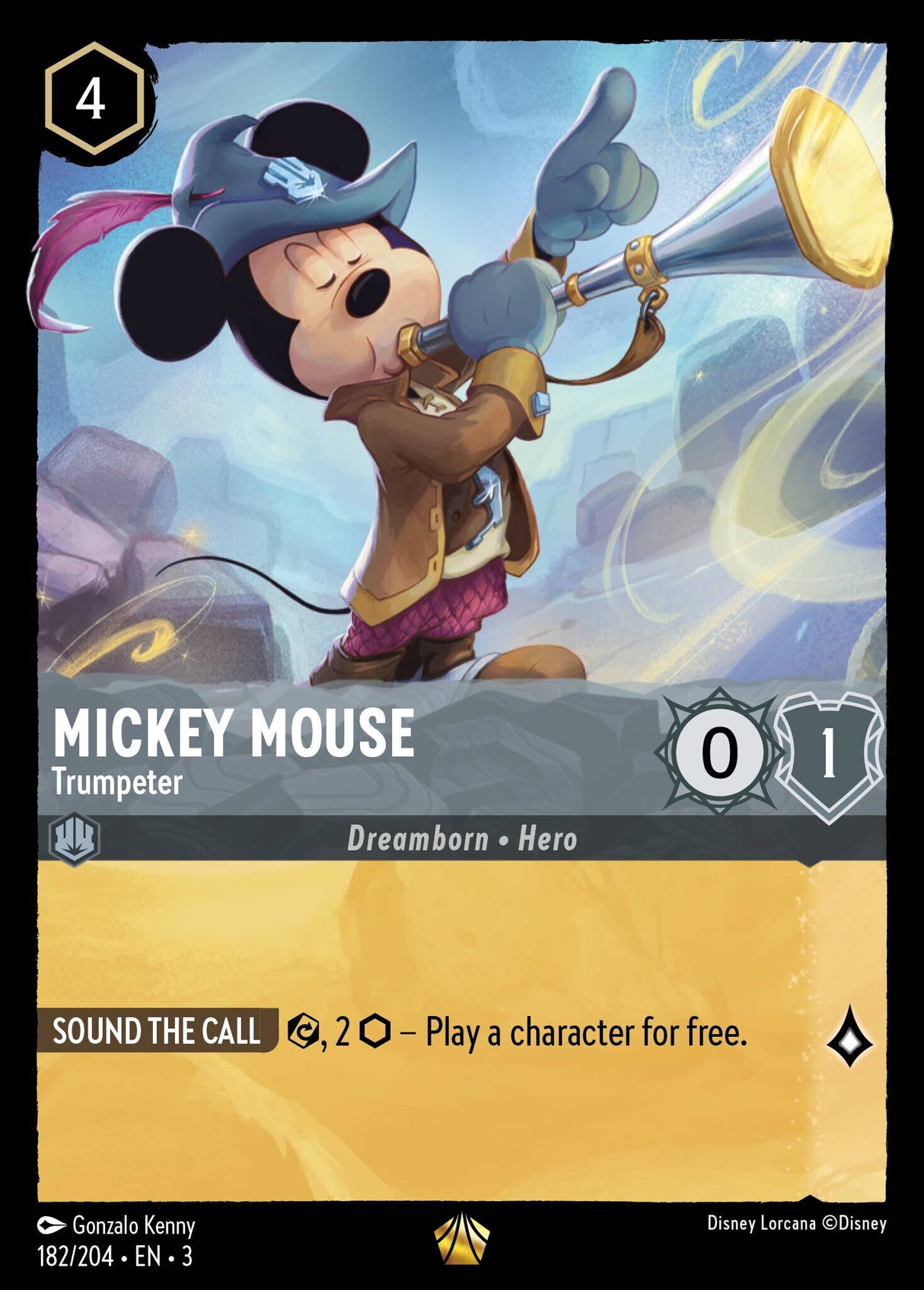 Disney Lorcana Into The Inklands 182/204 MICKY MOUSE Trumpeter