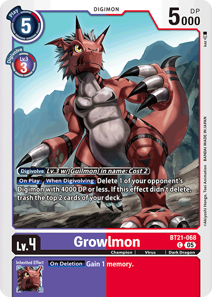 World Convergence BT21-068 Growlmon