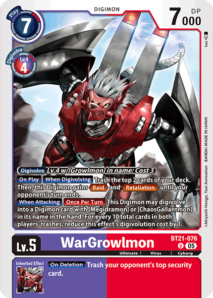World Convergence BT21-076 WarGrowlmon