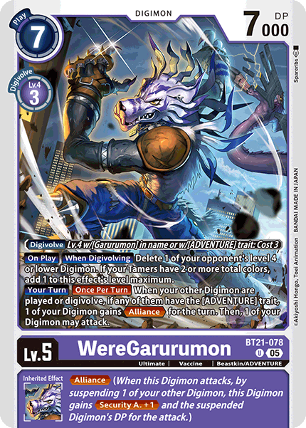 World Convergence BT21-078 WereGarurumon