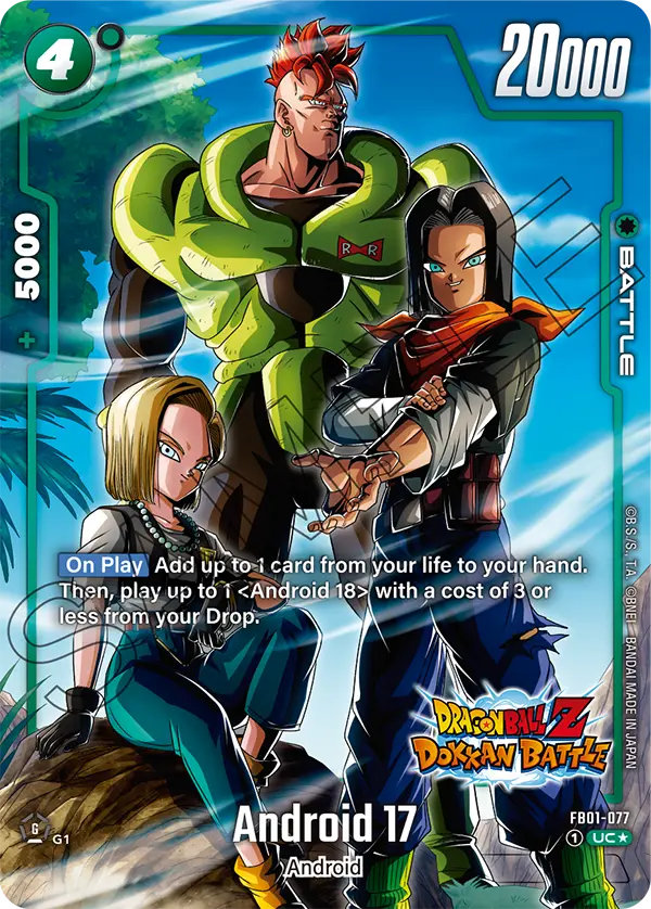 New Adventure FB01-077 Android 17 Dokkan Battle