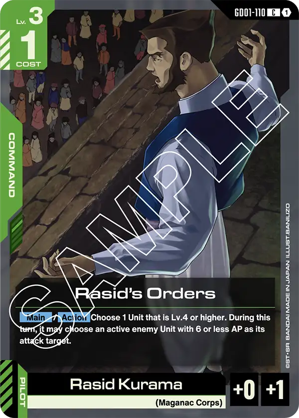Newtype Rising GD01-110 Rasid's Orders