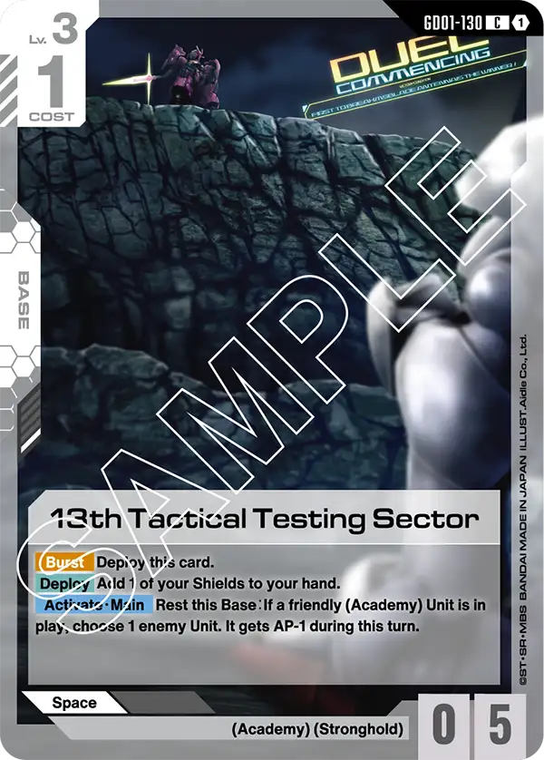 Newtype Rising GD01-130 13th Tactical Testing Sector