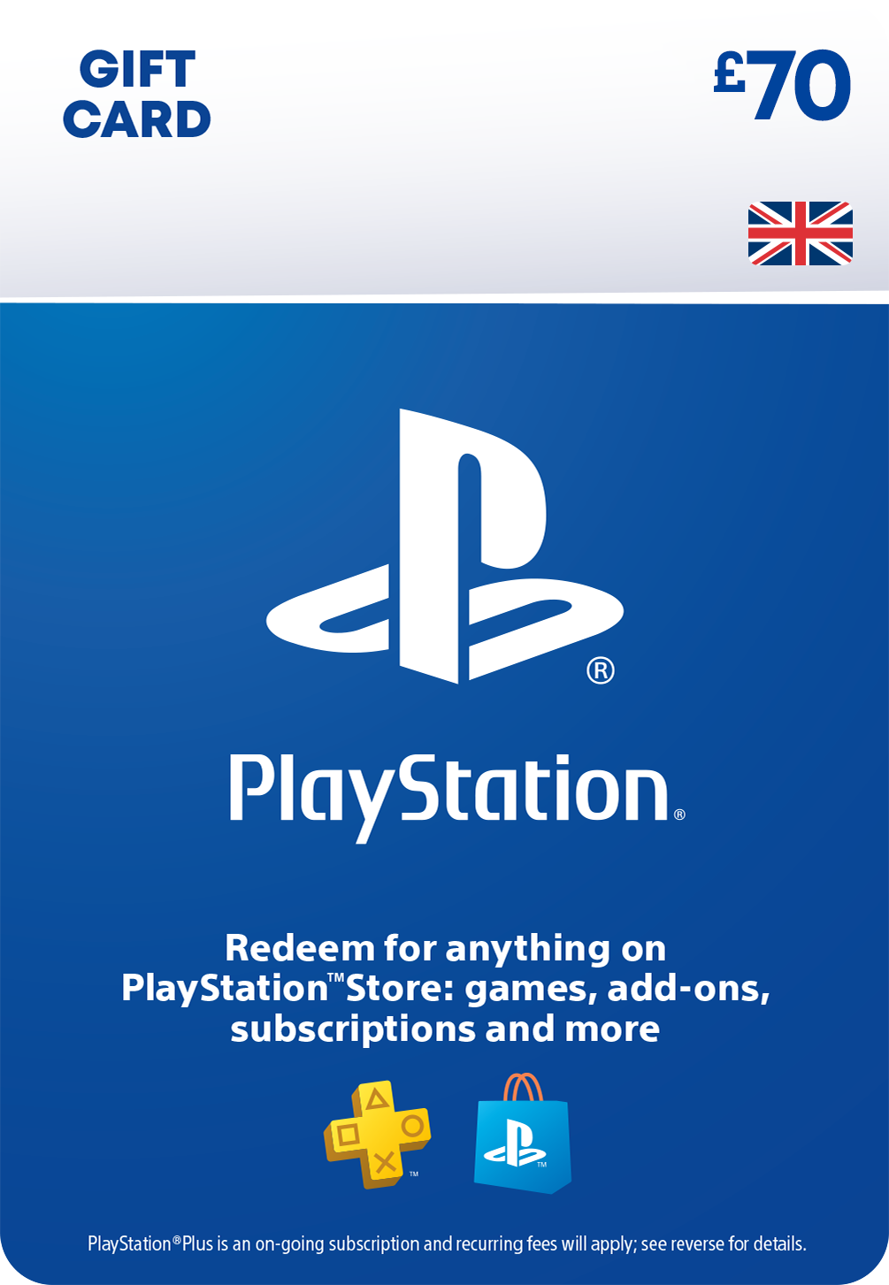 PlayStation Store Gift Card - £70.00 UK Region