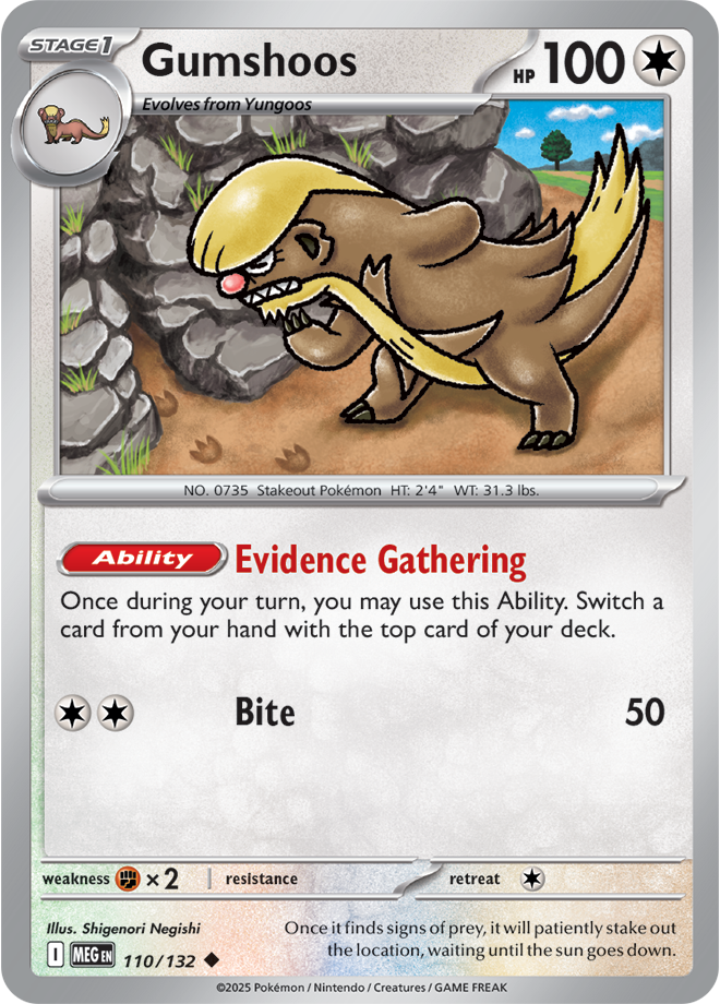 Mega Evolution 110/132 Gumshoos Reverse Holo