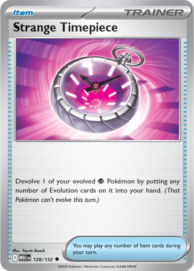 Mega Evolution 128/132 Strange Timepiece Reverse Holo