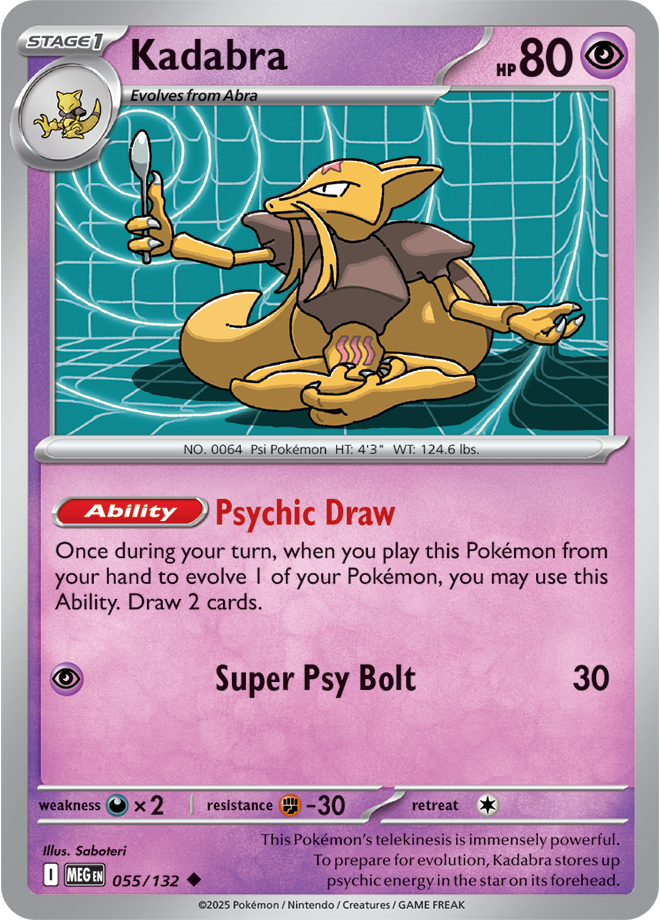 Mega Evolution 055/132 Kadabra Reverse Holo