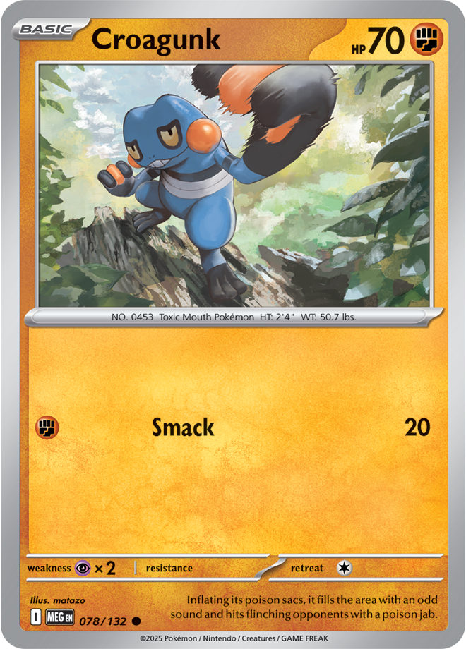 Mega Evolution 078/132 Croagunk Reverse Holo