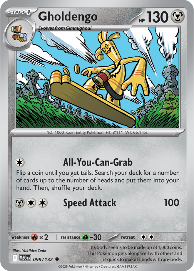 Mega Evolution 099/132 Gholdengo Reverse Holo