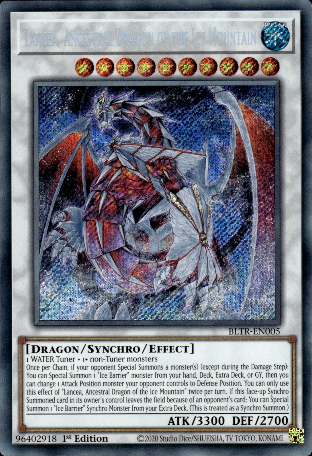 Battles Of Legend: Terminal Revenge BLTR-EN005 Lancea, Ancestral Dragon of the Ice Mountain Secret Rare