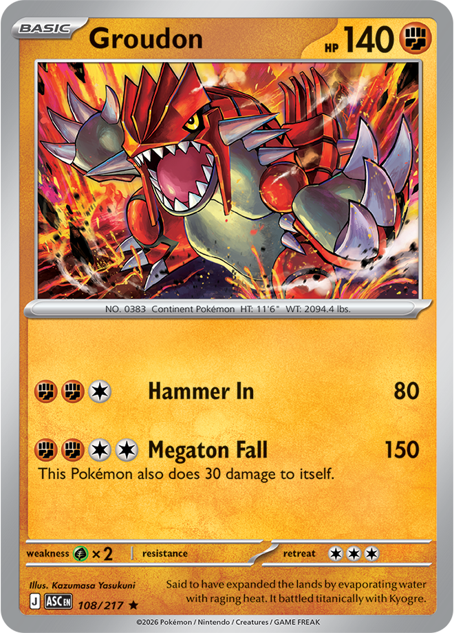 Mega Evolution - Ascended Heroes 108/217 Groudon Reverse Holo