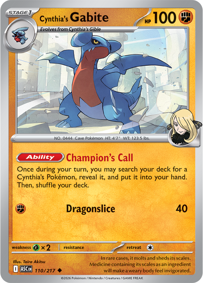 Mega Evolution - Ascended Heroes 110/217 Cynthia’s Gabite Reverse Holo