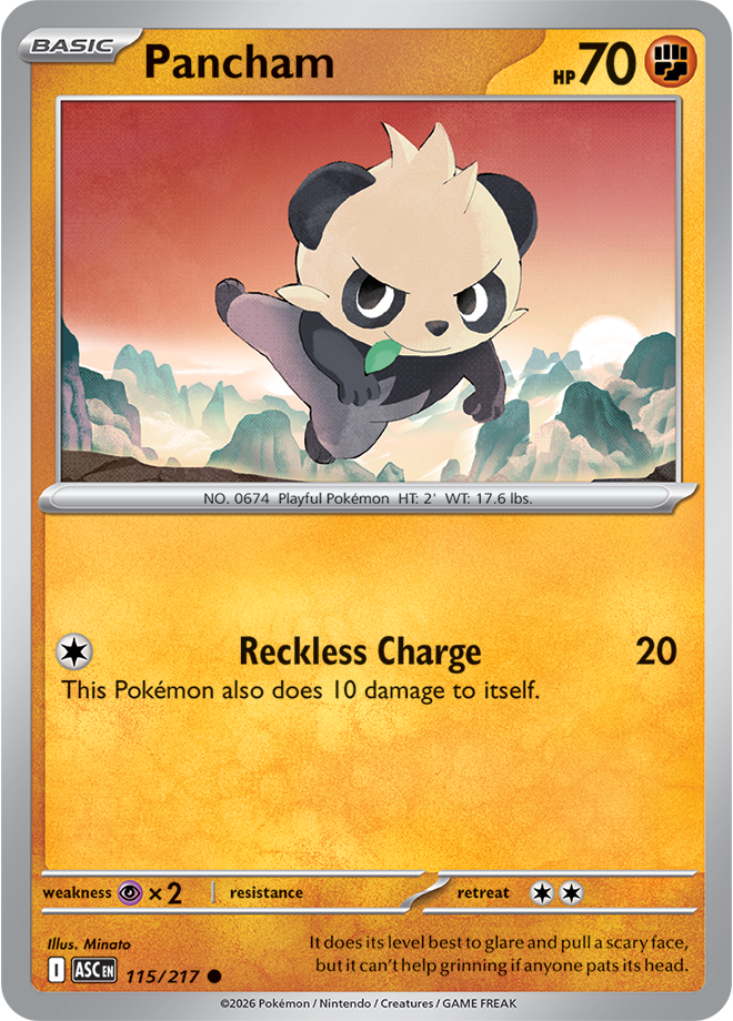 Mega Evolution - Ascended Heroes 115/217 Pancham Reverse Holo