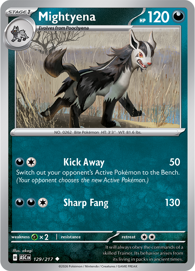 Mega Evolution - Ascended Heroes 129/217 Mightyena Reverse Holo