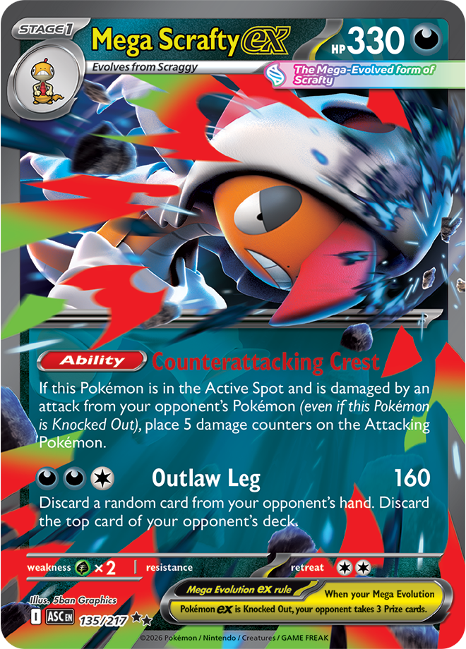 Mega Evolution - Ascended Heroes 135/217 Mega Scrafty ex