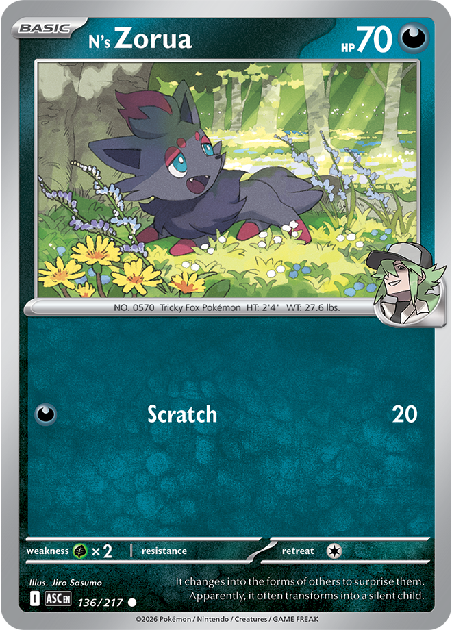 Mega Evolution - Ascended Heroes 136/217 N’s Zorua Reverse Holo