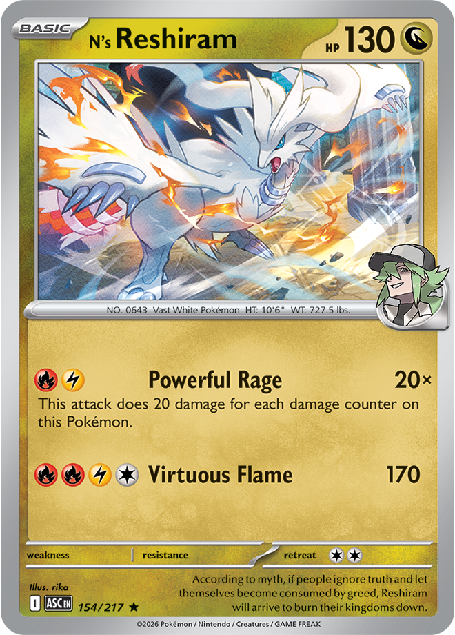 Mega Evolution - Ascended Heroes 154/217 N’s Reshiram Holo