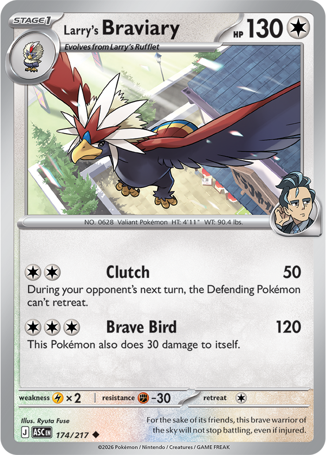 Mega Evolution - Ascended Heroes 174/217 Larry’s Braviary Reverse Holo
