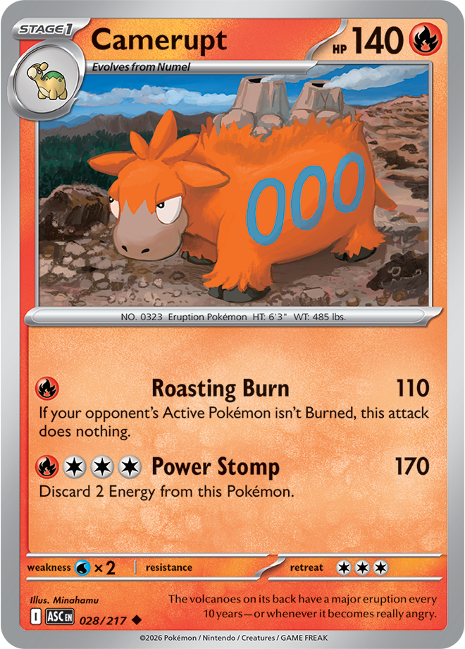 Mega Evolution - Ascended Heroes 028/217 Camerupt Reverse Holo