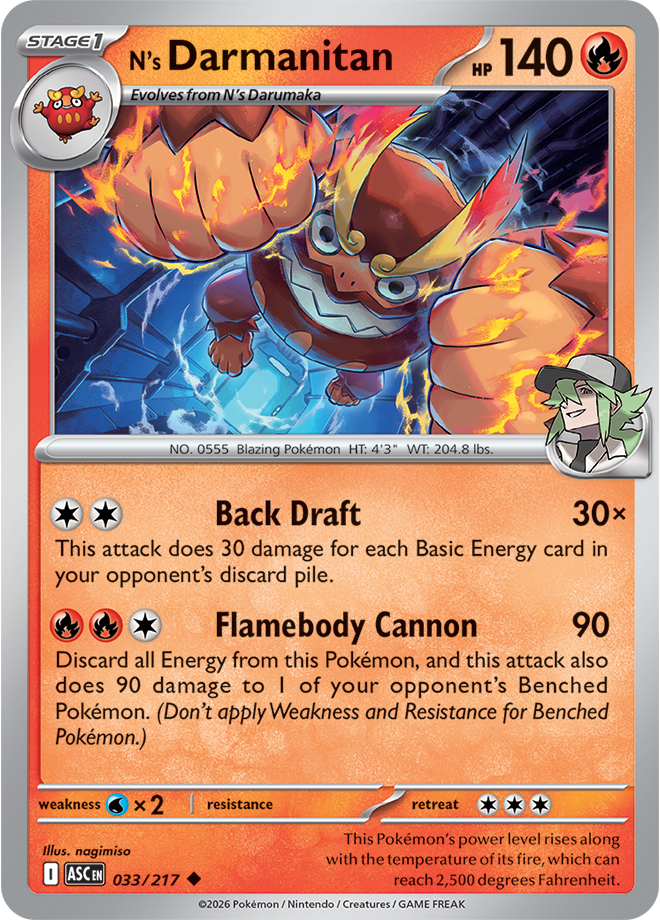 Mega Evolution - Ascended Heroes 033/217 N’s Darmanitan Reverse Holo