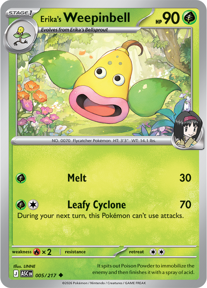 Mega Evolution - Ascended Heroes 005/217 Erika’s Weepinbell Reverse Holo