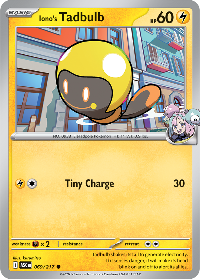 Mega Evolution - Ascended Heroes 069/217 Iono’s Tadbulb Reverse Holo