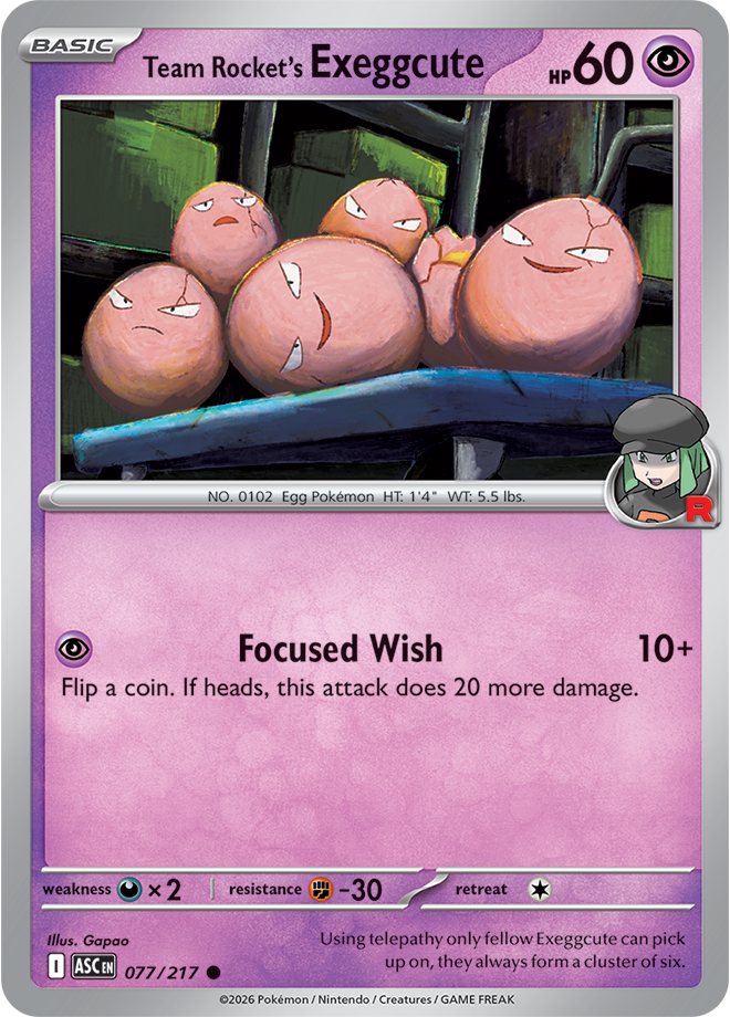Mega Evolution - Ascended Heroes 077/217 Team Rocket’s Exeggcute Reverse Holo