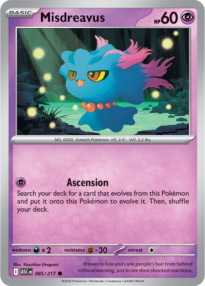Mega Evolution - Ascended Heroes 085/217 Misdreavus Reverse Holo