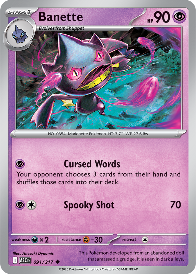 Mega Evolution - Ascended Heroes 091/217 Banette Reverse Holo
